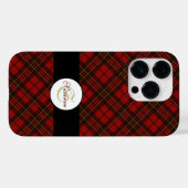 Rode tartan geruite winter kerstpatroon Monogram Case-Mate iPhone Case (Achterkant (horizontaal))