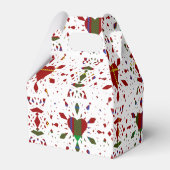 Rode tartan geruite witte kanten hart bruiloft bedankdoosjes (Achterkant)