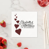 Rode Tartan Hart Wegwerpservet Servet (Insitu)