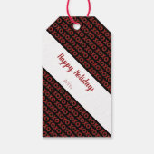 Rode Tartan Kerst Gelukkig Kerstfeest Cadeaulabel (Achterkant)