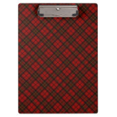 Rode tartan Kerstmis geruite winterpatroon Monogra Klembord (Voorkant)