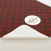 Rode tartan Kerstmis geruite winterpatroon Monogra Sherpa Deken (3/4)