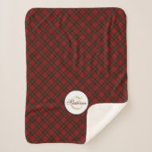Rode tartan Kerstmis geruite winterpatroon Monogra Sherpa Deken (Voorkant)