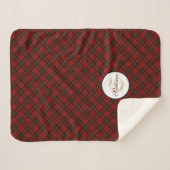 Rode tartan Kerstmis geruite winterpatroon Monogra Sherpa Deken (Voorkant (horizontaal))
