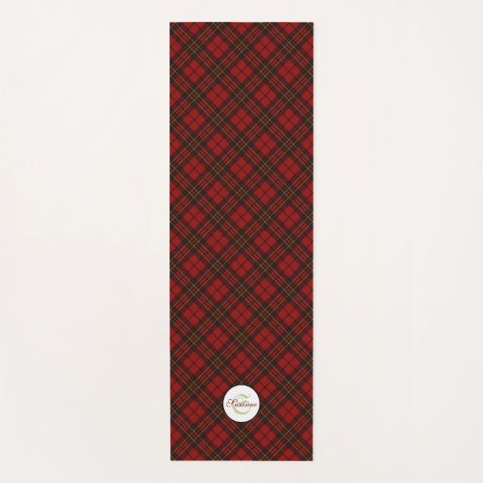 Rode tartan Kerstmis geruite winterpatroon Monogra Yogamat (Voorkant)