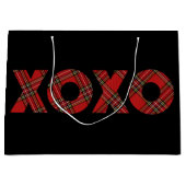 Rode Tartan Kerstmis Hoho Groot Cadeauzakje (Voorkant)