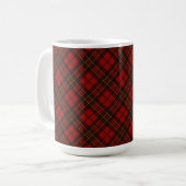Rode tartan Kerstmis plaid winter feestdagen patro Koffiemok (Voorkant links)