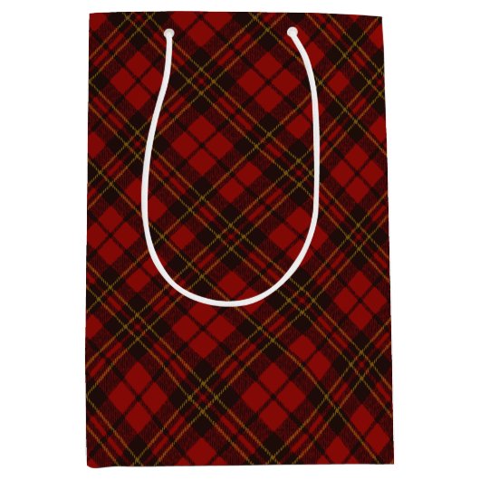 Rode tartan Kerstmis plaid winter feestdagen patro Medium Cadeauzakje (Voorkant)