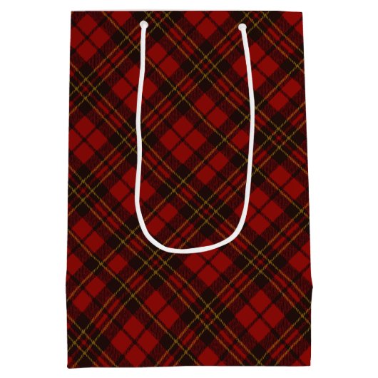 Rode tartan Kerstmis plaid winter feestdagen patro Medium Cadeauzakje (Achterkant)