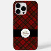 Rode tartan kerstpatroon Personaliseer Monogram Case-Mate iPhone Case (Achterkant)