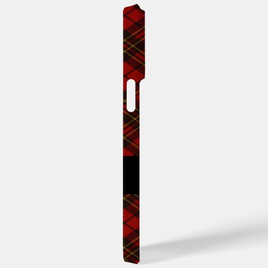 Rode tartan kerstpatroon Personaliseer Monogram Case-Mate iPhone Case (Achterkant / Rechts)