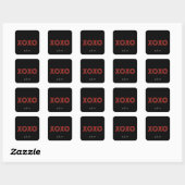 Rode Tartan Kerstpatroon Vierkante Sticker (Vel)
