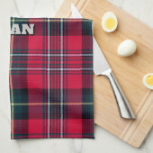 Rode Tartan keukenhanddoek zonder jouw tekst (Quarter Fold)