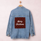 Rode tartan Merry Christmas feestdagen Aangepaste  Denim Jacket (Hangar)