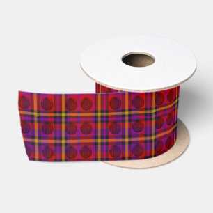 Rode Tartan Met Sporran Inlays, Satijnen Lint