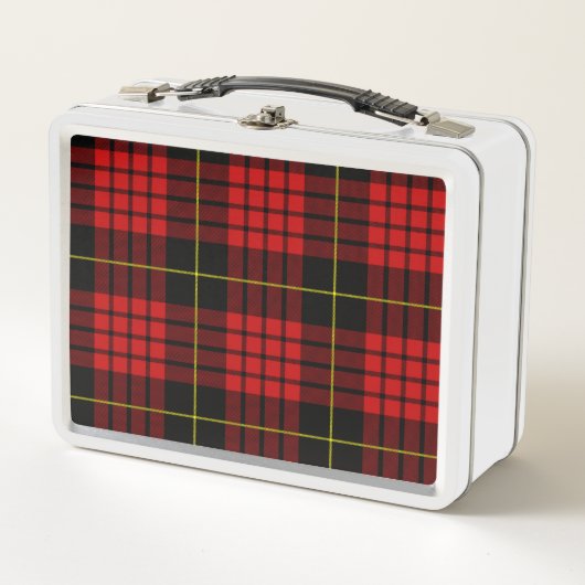 Rode Tartan Metalen Lunchbox (Voorkant)