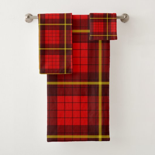 Rode Tartan Ontwerp Bad Handdoek (Insitu)