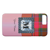 Rode tartan plaid gepersonaliseerd monogram Case-Mate iPhone case (Achterkant (Horizontaal))