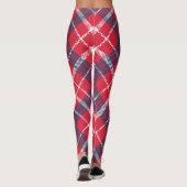 Rode Tartan Plaid Leggings – trendy geblokte broek (Achterkant)