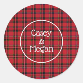Rode Tartan Plaid Sticker