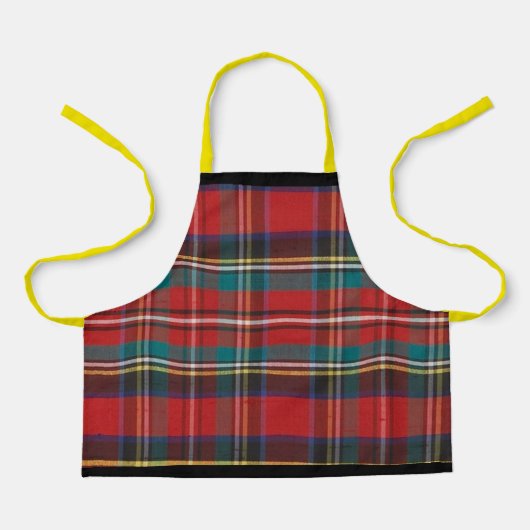 Rode Tartan Plaid Stripe Kinderen Schort (Voorkant)