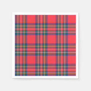Rode Tartan Schotse Kerst Klassieke Kleurrijke Servet
