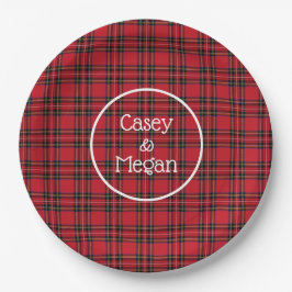 Rode Tartan Schotse Plaid Papieren Bord
