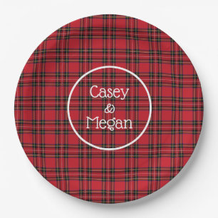 Rode Tartan Schotse Plaid Papieren Bord