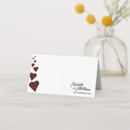 Rode Tartan Tafel Plaats Kaart of Escort Kaart Plaatskaartje