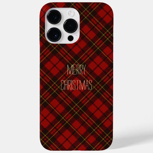 Rode tartan Vrolijk Kerstplaid Personaliseer Case-Mate iPhone Case (Achterkant)