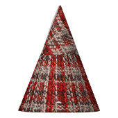 Rode tartanstof: getextureerde achtergrond feesthoedjes (Links)