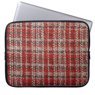 Rode tartanstof: getextureerde achtergrond laptop sleeve