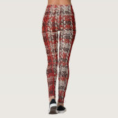 Rode tartanstof: getextureerde achtergrond leggings (Achterkant)
