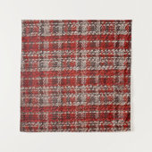 Rode tartanstof: getextureerde achtergrond wandkleed (Voorkant (horizontaal))