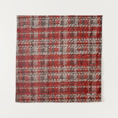Rode tartanstof: getextureerde achtergrond wandkleed (Voorkant (horizontaal))