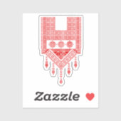 Rode Tatreez kruissteek traditioneel borduurwerk Sticker (Vel)