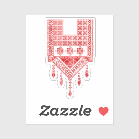 Rode Tatreez kruissteek traditioneel borduurwerk Sticker (Vel)