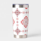 Rode Tatreez Thobe Jurk Geïsoleerde Drinkbeker (Achterkant)