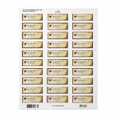 Rode Tattoo gevleugelde hart adres label (Full Sheet)