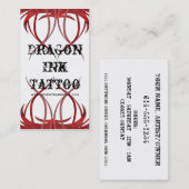 Rode Tattoo Ontworpen Visitekaartjes (Voorkant / Achterkant)