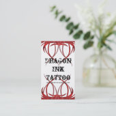 Rode Tattoo Ontworpen Visitekaartjes (Staand voorkant)