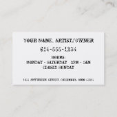 Rode Tattoo Ontworpen Visitekaartjes (Achterkant)