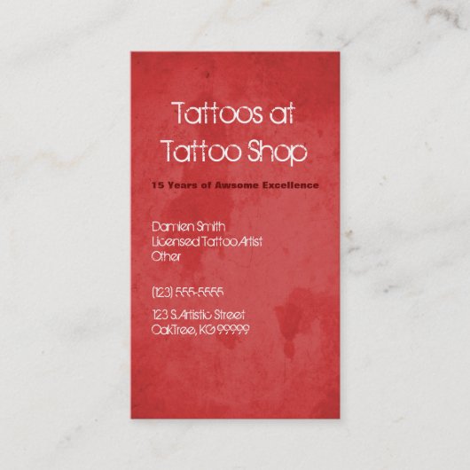 Rode Tattoo Profiel Visitekaartje (Voorkant)
