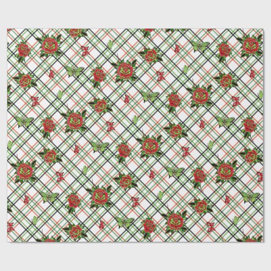 Rode Tattoos Rozen Cadeaupapier (Vlak)