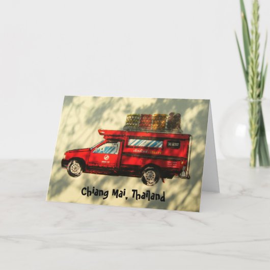 Rode Taxi in MAI Chiang Kaart (Voorkant)