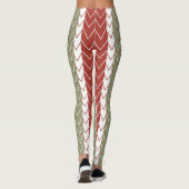 Rode Teal Chevron Streep Leggings (Achterkant)