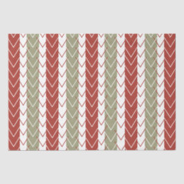 Rode Teal Chevron Streep Tissuepapier