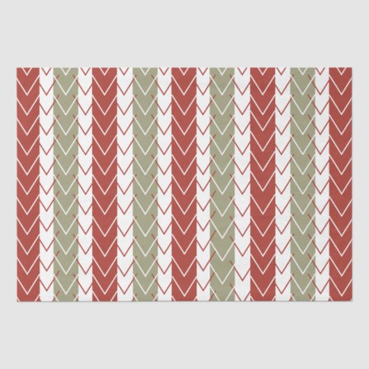 Rode Teal Chevron Streep Tissuepapier (Voorkant)