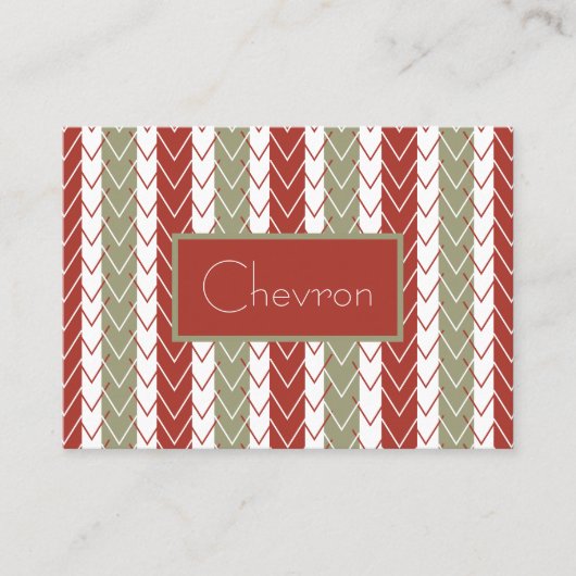 Rode Teal Chevron Streep Visitekaartje (Voorkant)
