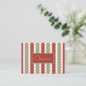 Rode Teal Chevron Streep Visitekaartje (Staand voorkant)